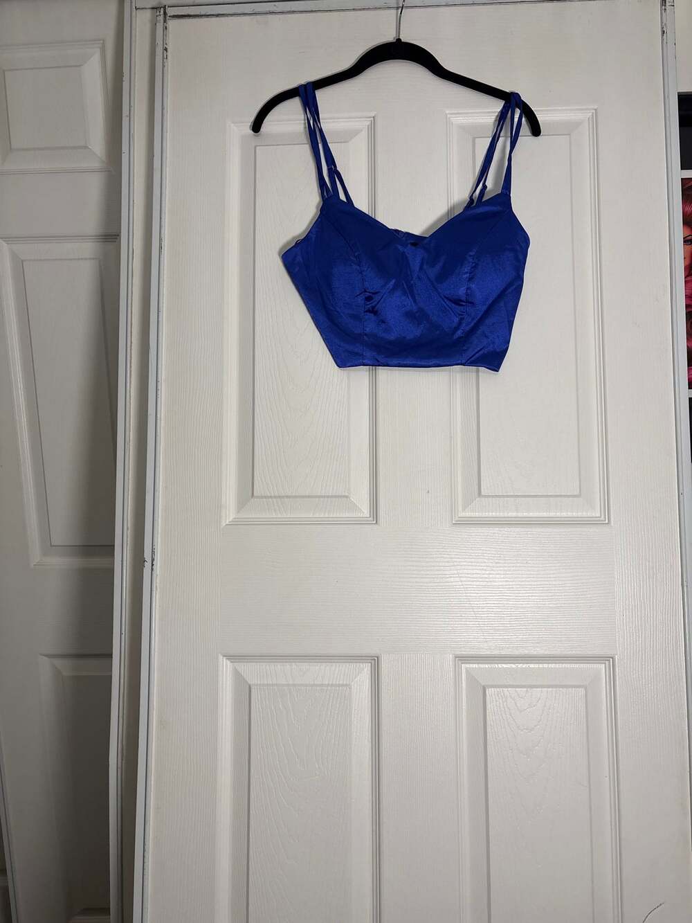 Windsor Cobalt Blue Satin Bustier Top Going Out It Girl NWT Y2K